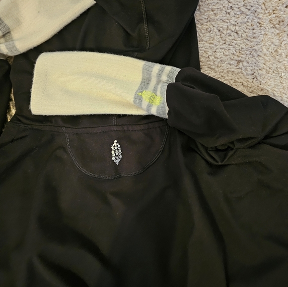 Free People Movement Black Corset Double Full Zip Knit Cuff Jacket Size M - Picture 6 of 7